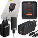 ŁADOWARKA SIECIOWA BASEUS 2XUSB-C + USB 65W KABEL