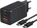 ŁADOWARKA SIECIOWA BASEUS 2XUSB-C + USB 65W KABEL